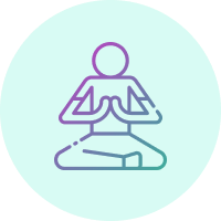 figurita humana en posición de loto. en el modelo de constelaciones familiares de Bert Hellinger usamos la visualización creativa o meditación.